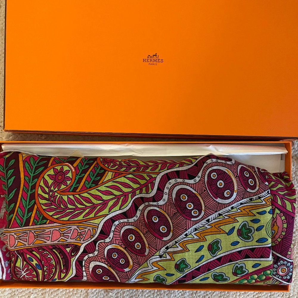 Hermes Scarf  "Jardin De La Jaune"